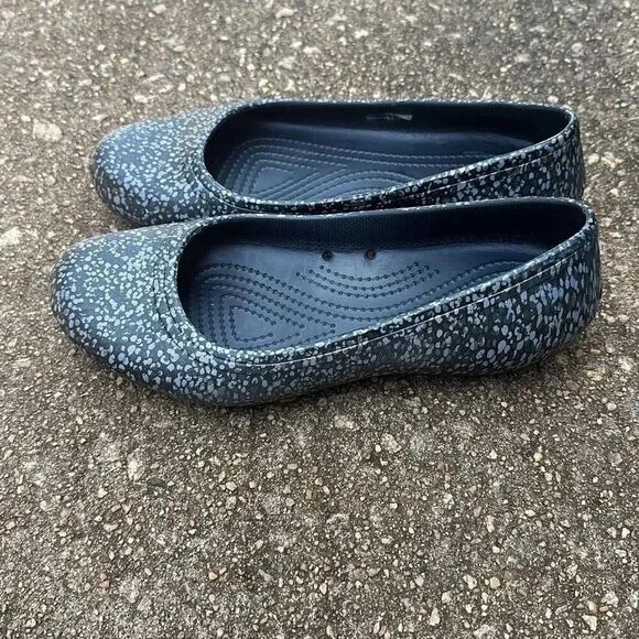 Crocs Womens At Work™ Graphic Flat Slip Resistant Black Women’s Size 7 - Picture 4 of 8